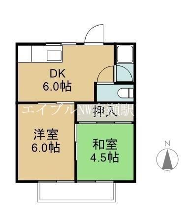 コーポ小田(2DK/2階)の間取り写真
