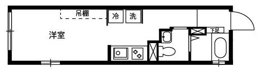 フェニックス糀谷(ワンルーム/4階)の間取り写真