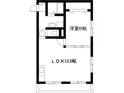 KTビル(1LDK/2階)の間取り写真
