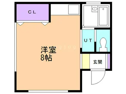 ハイツスクラム(ワンルーム/2階)の間取り写真