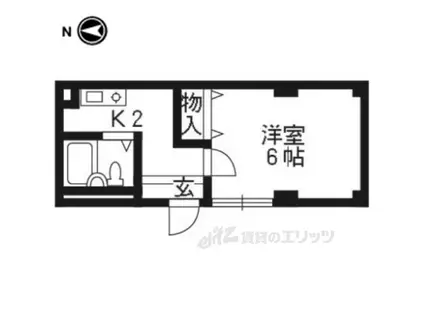 上賀茂松柏(1K/1階)の間取り写真