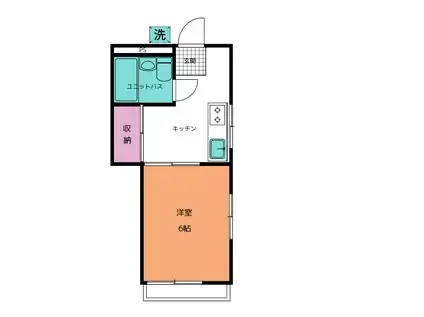 ウインハイツ(1DK/1階)の間取り写真