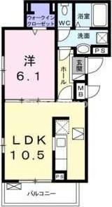 シャイン(1LDK/1階)の間取り写真