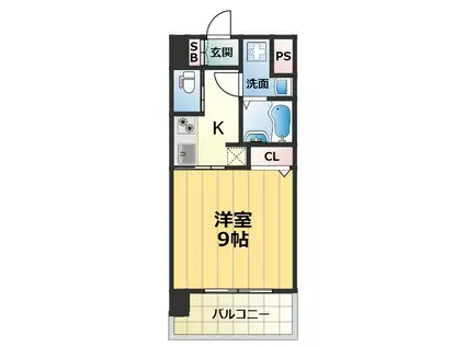 フォレストグレイス高井田I(1K/11階)の間取り写真