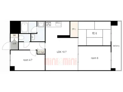 朝日プラザCITYウエストヒル神戸C棟(3LDK/3階)の間取り写真