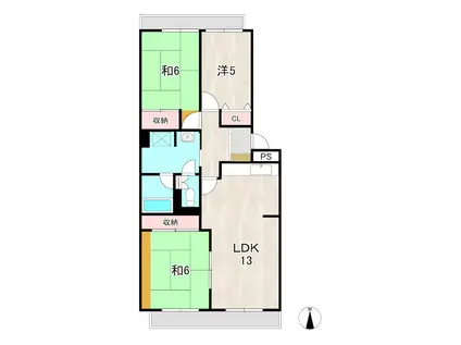 ベレガンス日立(3LDK/2階)の間取り写真