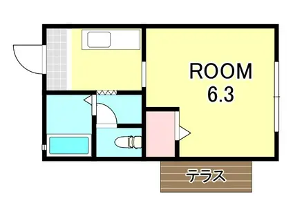 ハイツサンシャイン(ワンルーム/2階)の間取り写真