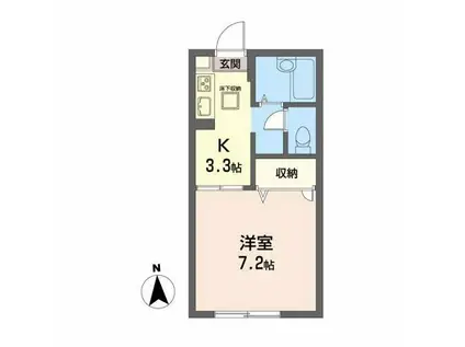 グリーンパレスMOMO(1K/1階)の間取り写真