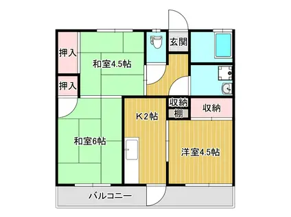 メゾン花立(3K/2階)の間取り写真