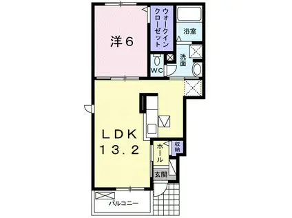 ラ・フェリーチェIII(1LDK/1階)の間取り写真