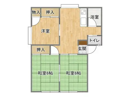 リトルロック(3DK/2階)の間取り写真