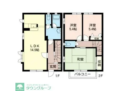 アミューズ大南B(3LDK/1階)の間取り写真