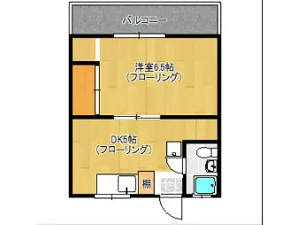 大岩ハイツ(1DK/1階)の間取り写真