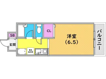 レジデンス小野パート9(1K/7階)の間取り写真