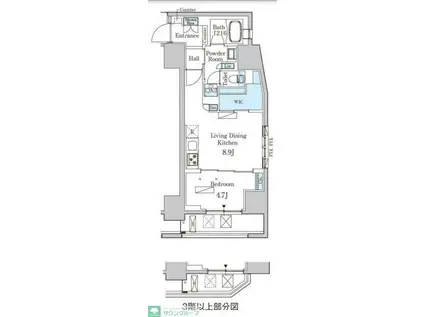 ルジェール神田須田町(1LDK/11階)の間取り写真