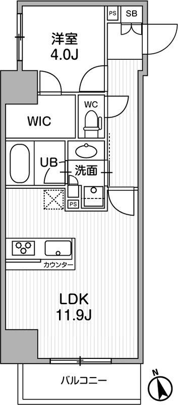 シーズンフラッツ浅草言問通(1LDK/2階)の間取り写真
