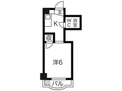 シンフォニースクエアII(1K/2階)の間取り写真