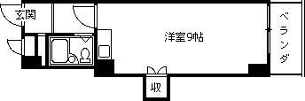 カーサオリエント(ワンルーム/4階)の間取り写真