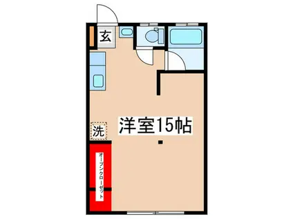 弥生荘(ワンルーム/1階)の間取り写真