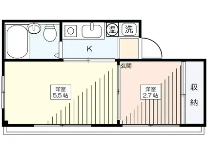 第一根岸ビルII(2K/4階)の間取り写真