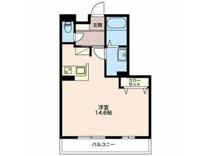 QUEENS ISLAND(ワンルーム/2階)の間取り写真