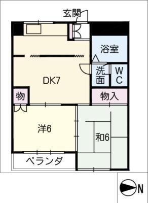 アシスト羽島マンション(2DK/3階)の間取り写真