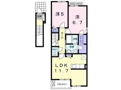 エアリー・ハウスIV(2LDK/2階)の間取り写真