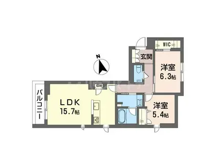 ラピス ラズリ(2LDK/3階)の間取り写真