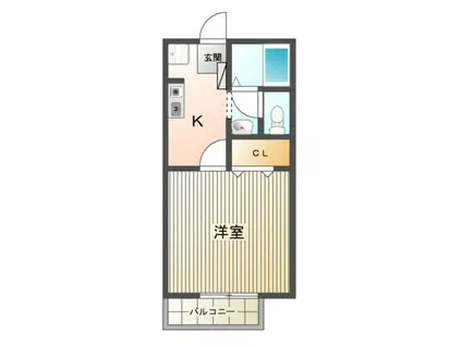 コンディシープル南が丘(1K/1階)の間取り写真