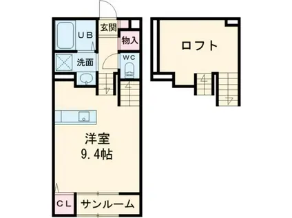 エバリュード・カーサ(1K/2階)の間取り写真