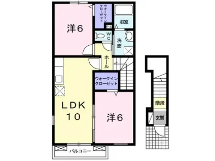 モンブラン(2LDK/2階)の間取り写真