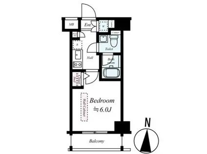 ブライズ蒲田ウエスト(1K/6階)の間取り写真