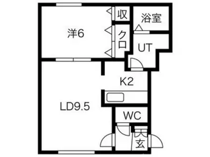グランメールマルミチ(1LDK/1階)の間取り写真