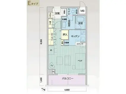 メイビル向陽町(ワンルーム/3階)の間取り写真