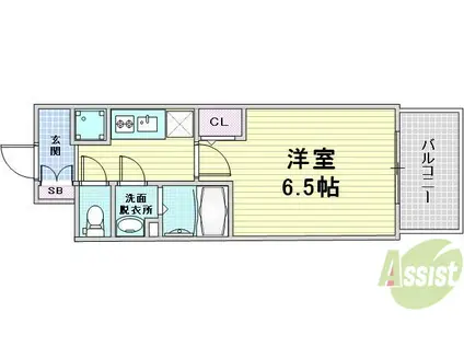 プレサンス梅田北オール(1K/4階)の間取り写真