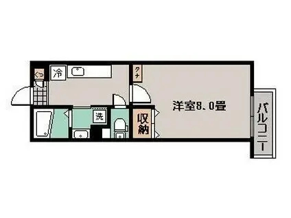 MIRACOLO(1K/4階)の間取り写真