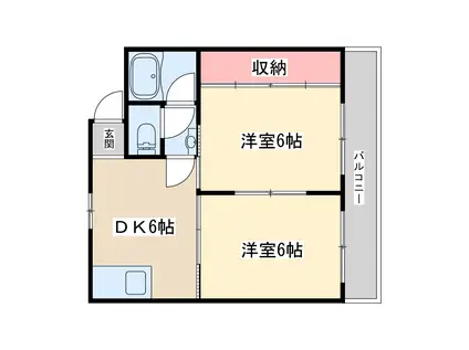 山陽マンション(2DK/2階)の間取り写真