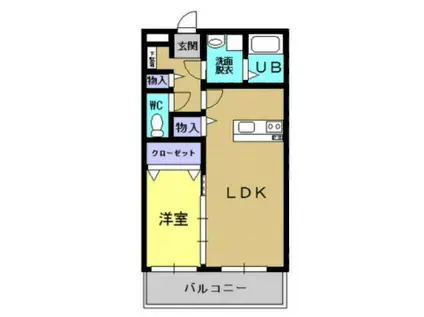 カーサフェリーチェ IV(1LDK/1階)の間取り写真