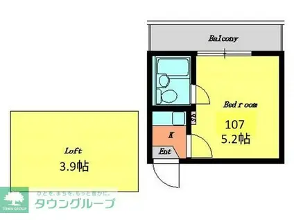 中井マーサ(1K/1階)の間取り写真
