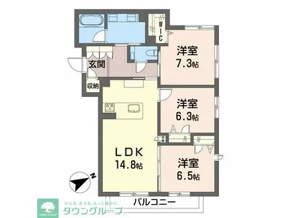 ポルタ フェリーチェ(3LDK/2階)の間取り写真