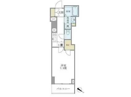 プランドール水天宮(1K/6階)の間取り写真