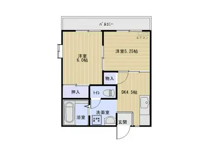 グランドール中野(2DK/2階)の間取り写真