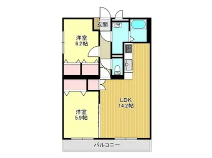 ベルグランツ(2LDK/3階)の間取り写真