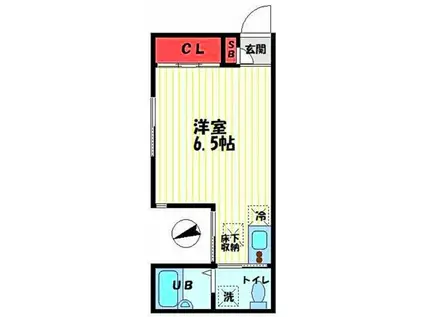 ソリッド溝の口(ワンルーム/1階)の間取り写真
