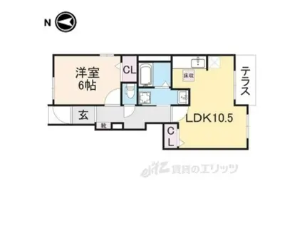 ワイズハウス(1LDK/1階)の間取り写真