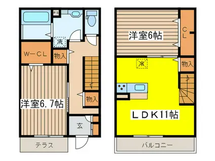 メゾン・ラマージュ(2LDK/1階)の間取り写真