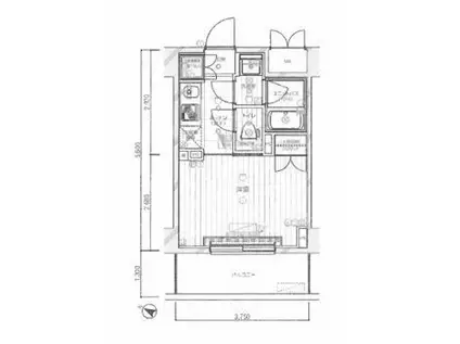 ルーブル新川崎(1K/7階)の間取り写真