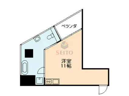 是空十三(ワンルーム/5階)の間取り写真