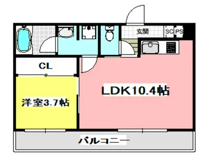 グランエピ(1LDK/1階)の間取り写真