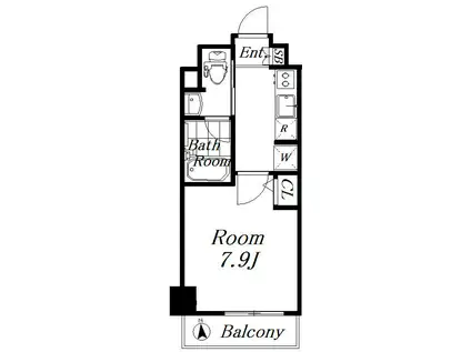 プレール・ドゥーク浜松町(1K/9階)の間取り写真